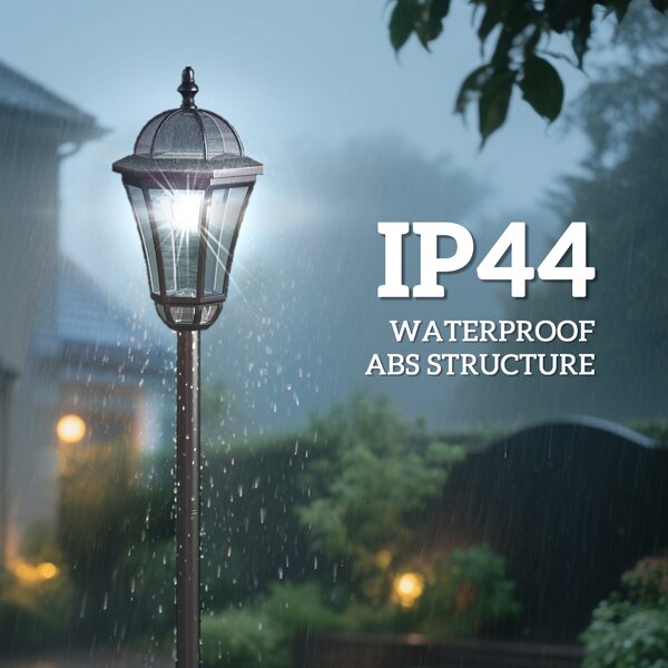 Outsunny Solar LED Garden Lamps: 2 Water-Resistant Lanterns for Patio Pathway, Auto Switch, Black Aosom UK