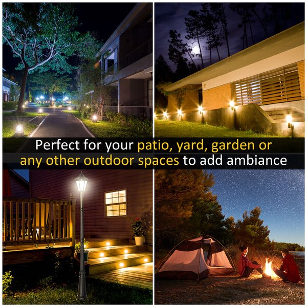 Outsunny Solar Sentinel: 2.4m LED Lamp Post Light, Aluminium Frame, PIR Motion Sensor, Ebony Black Aosom UK