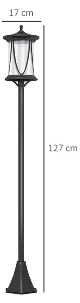 Outsunny Solar Lamp Post Light, 1.3 M LED Outdoor Street Light, Waterproof IP44 for Patio, Garden, Pathway, Cool White