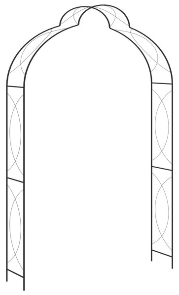 Garden Arch Black 150x34x240 cm Iron