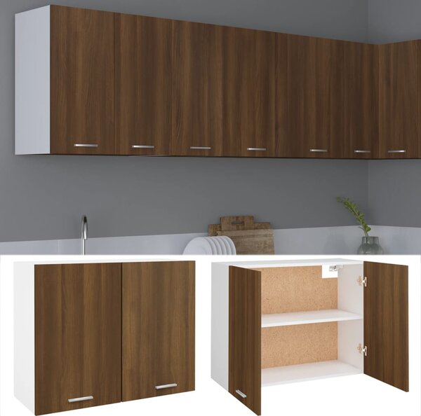 Hanging Cabinet Brown Oak 80x31x60 cm Engineered Wood