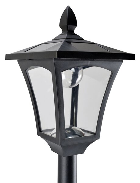 Outsunny 2 Pieces Outdoor Garden Solar Post Lamp Sensor Dimmable LED Lantern Bollard Pathway 1.6M Tall – Black Aosom UK
