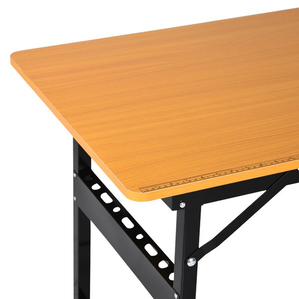 HOMCOM Foldable Garage Work Bench, Craft Table MDF Workstation, Heavy-duty Steel Frame with Ruler, Protractor Aosom UK