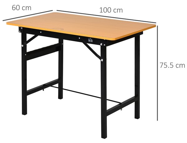 HOMCOM Foldable Garage Work Bench, Craft Table MDF Workstation, Heavy-duty Steel Frame with Ruler, Protractor Aosom UK