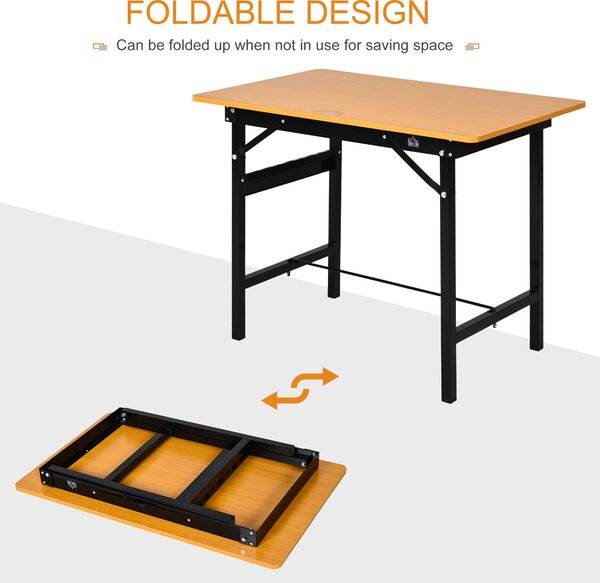 HOMCOM Foldable Garage Work Bench, Craft Table MDF Workstation, Heavy-duty Steel Frame with Ruler, Protractor Aosom UK