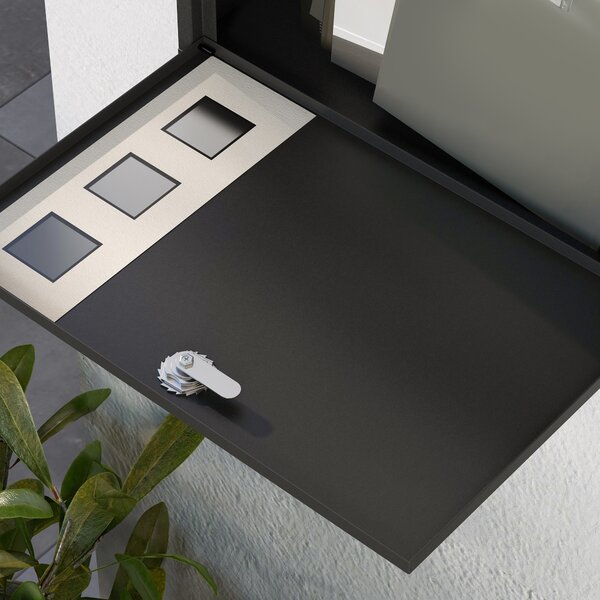HOMCOM Wall Mounted Letterbox, Weatherproof Post Box, Modern Mailbox with 2 Keys and Viewing Windows, Easy to Install Aosom UK