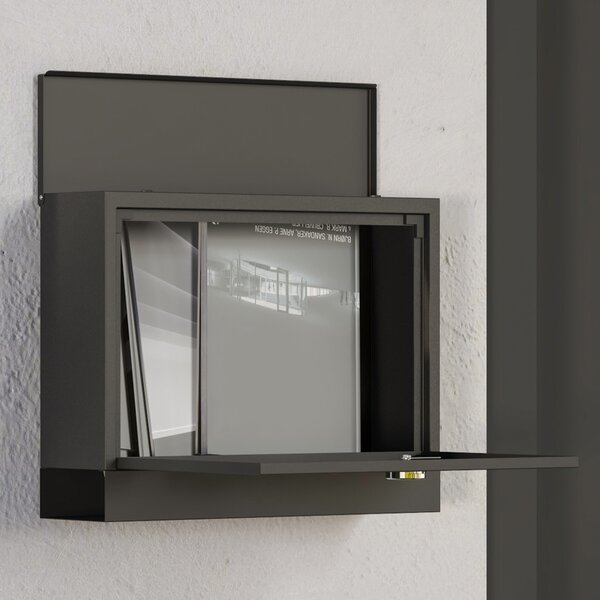 HOMCOM Wall Mounted Letterbox, Weatherproof Post Box, Modern Mailbox with 2 Keys and Viewing Windows, Easy to Install Aosom UK