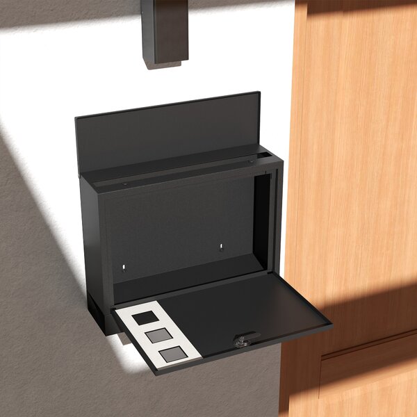 HOMCOM Wall Mounted Letterbox, Weatherproof Post Box, Modern Mailbox with 2 Keys and Viewing Windows, Easy to Install Aosom UK