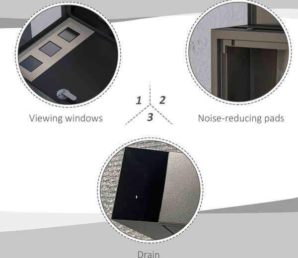 HOMCOM Wall Mounted Letterbox, Weatherproof Post Box, Modern Mailbox with 2 Keys and Viewing Windows, Easy to Install Aosom UK
