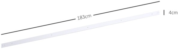 HOMCOM 6ft Modern Carbon Steel Sliding Door Track Kit White