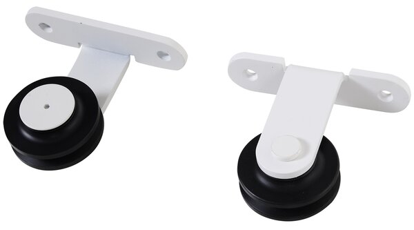 HOMCOM 6ft Modern Carbon Steel Sliding Door Track Kit White
