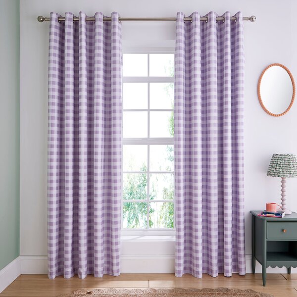 Ansley Gingham Blackout Eyelet Curtains