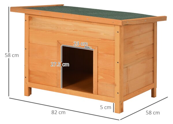 Pawhut 85cm Elevated Dog Kennel Wooden Pet House Outdoor Waterproof Aosom UK