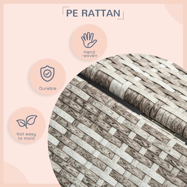 PawHut Wicker Dog Bed with Canopy, Removable Cushion Rattan Pet House for Small to Medium Dogs, Dark Grey Aosom UK