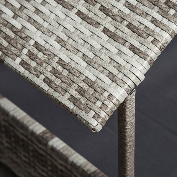 PawHut Wicker Dog Bed with Canopy, Removable Cushion Rattan Pet House for Small to Medium Dogs, Dark Grey Aosom UK