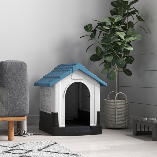 PawHut Dog House Dog Kennel 64.5 x 57 x 66cm with Sturdy Thick PP & Elevated Base for Miniature Dogs, up to 4kg and 36cm in Body Length Aosom UK