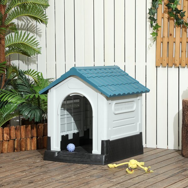PawHut Dog House Dog Kennel 64.5 x 57 x 66cm with Sturdy Thick PP & Elevated Base for Miniature Dogs, up to 4kg and 36cm in Body Length Aosom UK