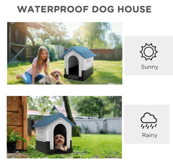PawHut Dog House Dog Kennel 64.5 x 57 x 66cm with Sturdy Thick PP & Elevated Base for Miniature Dogs, up to 4kg and 36cm in Body Length Aosom UK