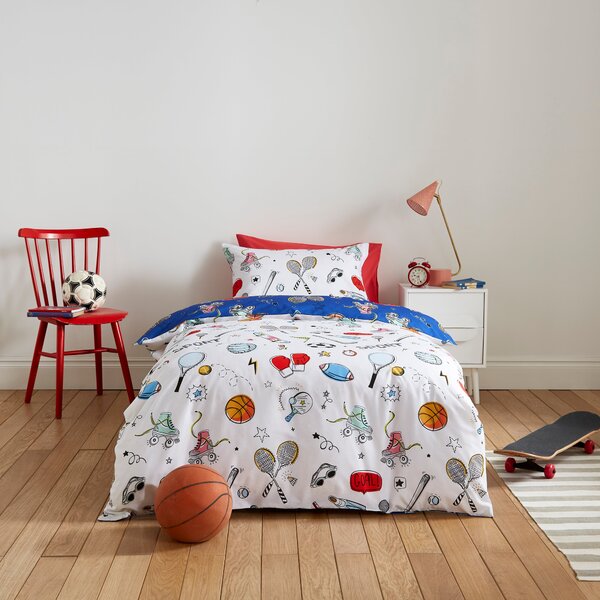 Sports Day Single Duvet Cover and Pillowcase Set