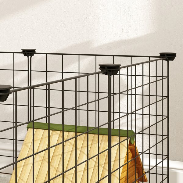PawHut Modular Pet Enclosure: Secure & Spacious Metal Playpen for Furry Friends, Black, 106Lx73Wx36H cm Aosom UK