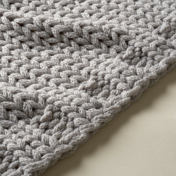 Chunky Knit Recycled Throw Blanket 130cm x 170cm