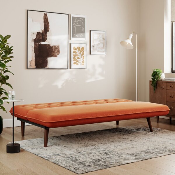 Rosie Buttoned Velvet Double Sofa Bed