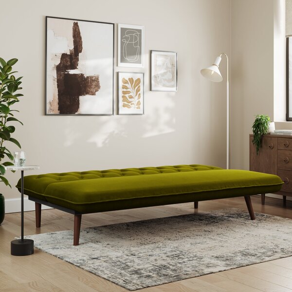 Rosie Buttoned Velvet Double Sofa Bed