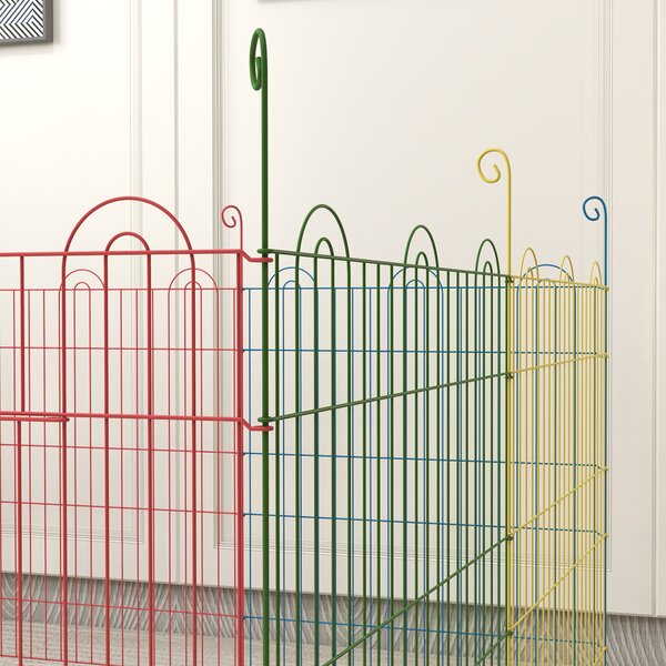 PawHut Pet Playpen Crate, with Eight Panels, Door, for Indoors and Outdoors, 60H x Φ156cm Aosom UK
