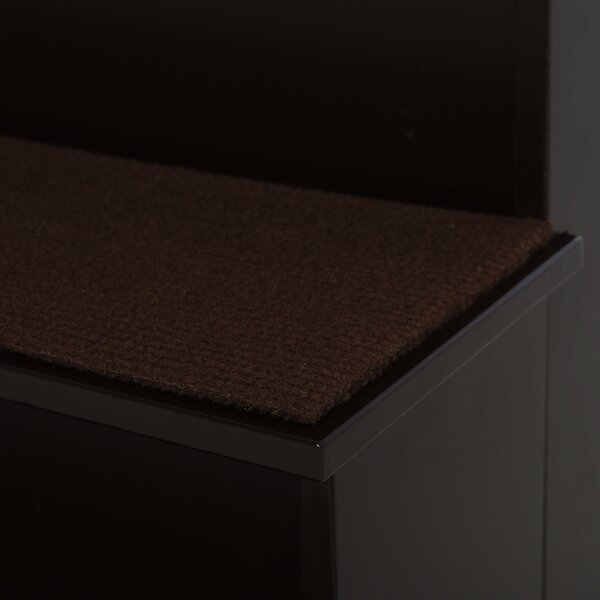 PawHut 4 Step Cushioned Pet Stairs Ramp Steps for Dogs, Cat Ladder for Bed Couch with Non-Slip Carpet, 40 x 59 x 54.2 cm, Dark Coffee Aosom UK