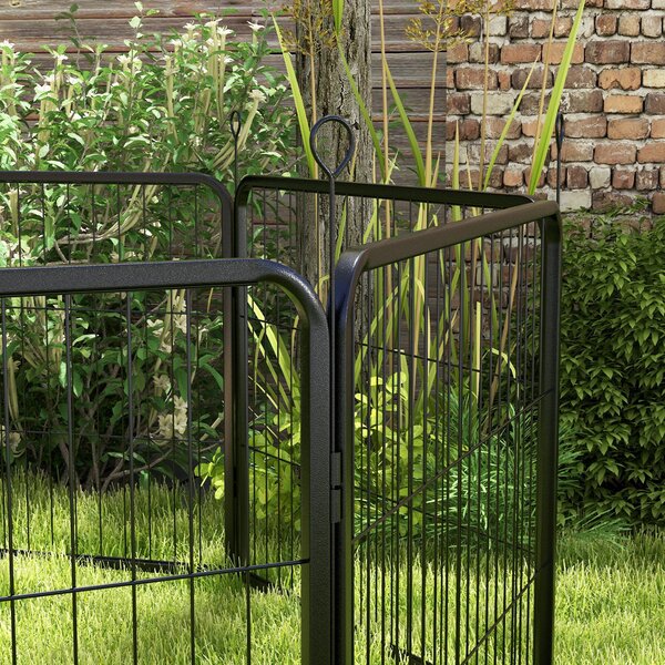 PawHut Heavy-Duty Dog Playpen, 8 Panel Steel Pet Exercise Pen, Foldable and Portable, Black