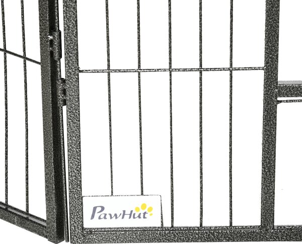 PawHut Heavy Duty Dog Pen with 2 Doors, 16 Panels Dog Playpen, Portable Puppy Pen for Indoors, Outdoors, 60H cm Aosom UK
