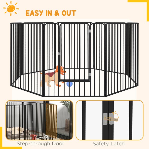 PawHut 8 Panels Heavy Duty Dog Pen, 100cm Height Pet Playpen for Indoor Outdoor, Small Medium Large Dogs Aosom UK