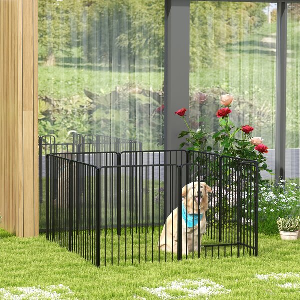 PawHut 8 Panels Heavy Duty Dog Pen, 100cm Height Pet Playpen for Indoor Outdoor, Small Medium Large Dogs Aosom UK
