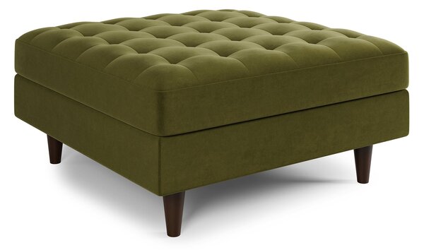 Zoe Square Velvet Footstool with Storage