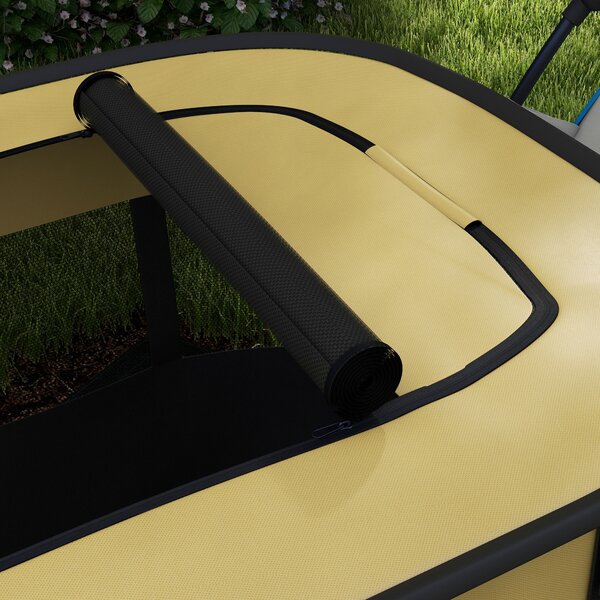 PawHut Foldable Dog Pen with Storage Bag for Indoor/Outdoor Use, Yellow Aosom UK