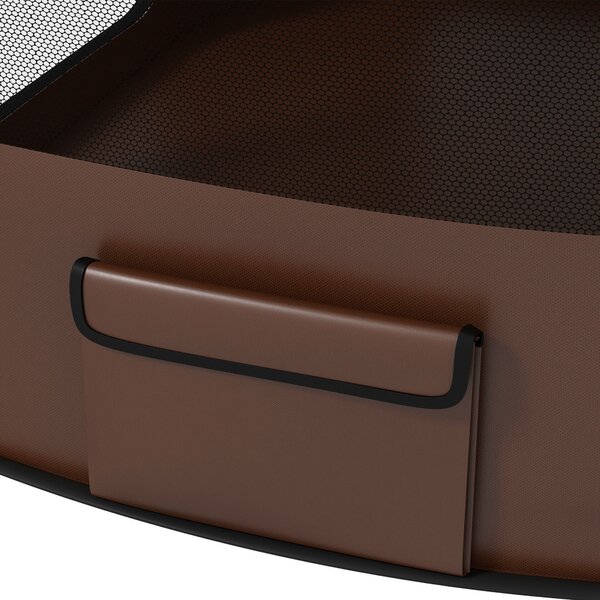PawHut Foldable Dog Pen with Storage Bag for Indoor/Outdoor Use, Brown Aosom UK