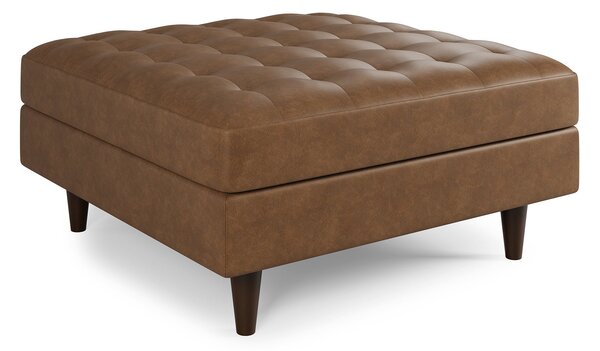 Zoe Faux Leather Square Footstool with Storage