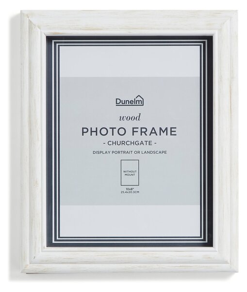 Churchgate Washed Wooden White Photo Frame