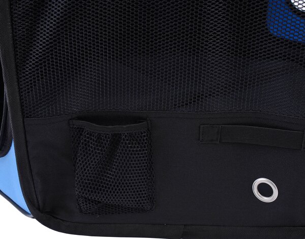 PawHut Fabric Pet Playpen: 8-Panel Foldable Mesh Enclosure for Outdoor Use, Dia 90 x 41H cm, Blue Aosom UK