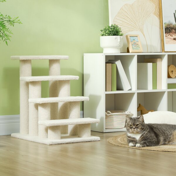 Durable Pet Stairs Ramp, Easy Climb Cat Tree Ladder, Indoor Climbing Frame Staircase for Pets Aosom UK