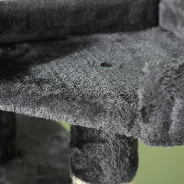 PawHut Cat Tree for Indoor Cats Kitten Kitty Scratching Scratcher Post Climbing Tower Activity Centre House Grey Aosom UK