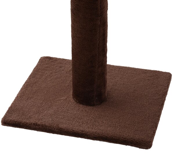 PawHut Cat Climbing Tree, 5-Tier Floor to Ceiling Adjustable Scratching Post Tower, Activity Centre, Brown, 230-260cm Aosom UK