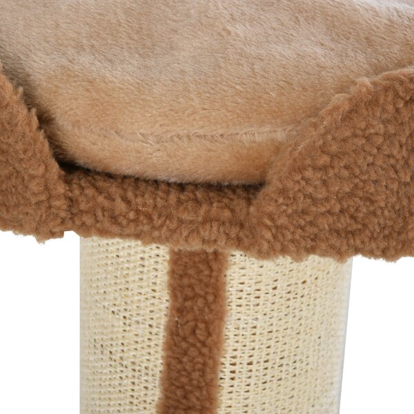 PawHut Cat Tree with Perches, Sisal Scratching Posts & Lamb Cashmere, Activity Centre, Brown Aosom UK