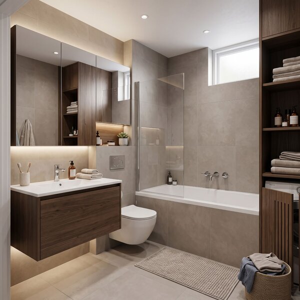 Built-in acrylic bathtub Rea Catania 160