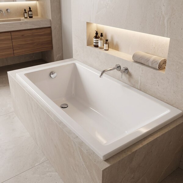 Built-in acrylic bathtub Rea Catania 170
