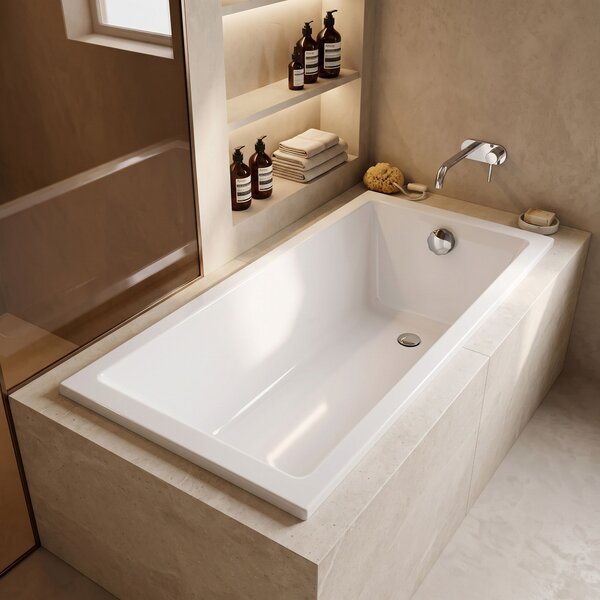 Built-in acrylic bathtub Rea Catania 170