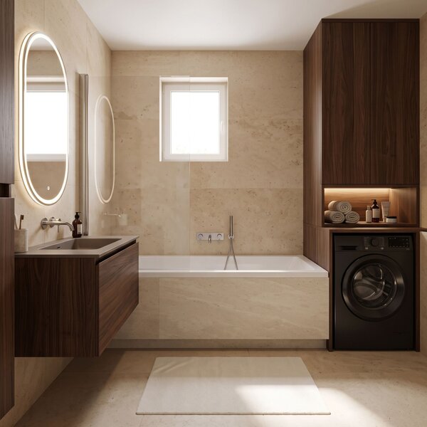 Built-in acrylic bathtub Rea Catania 170