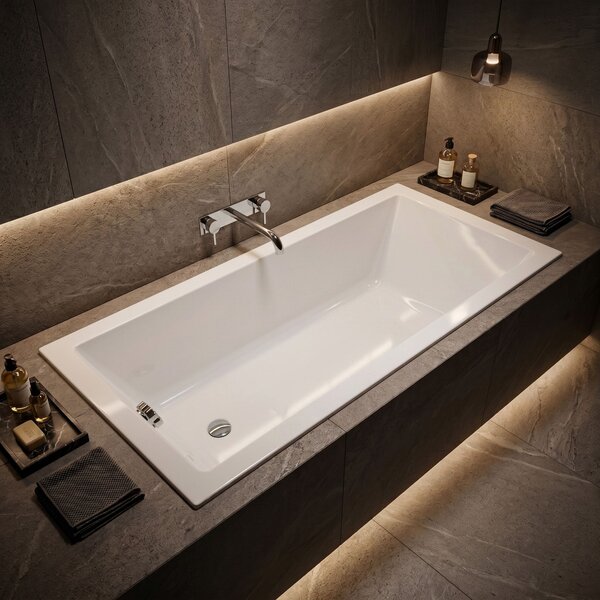 Built-in acrylic bathtub Rea Catania 160