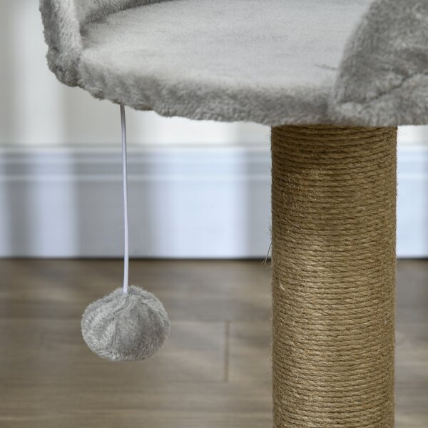 PawHut Cat Tree Tower with Scratching Posts, Grey Aosom UK