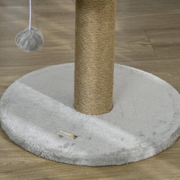 PawHut Cat Tree Tower with Scratching Posts, Grey Aosom UK